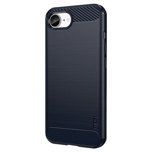 MOFI JK TPU Series-1 For iPhone 16e Case Carbon Fiber Design Flexible TPU Phone Cover - Blue