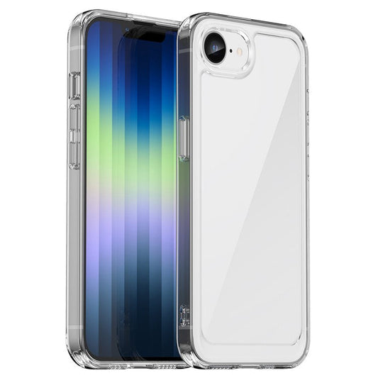 For iPhone SE (2024) Clear Back Case Colorful Frame TPU+Acrylic Phone Cover - Transparent