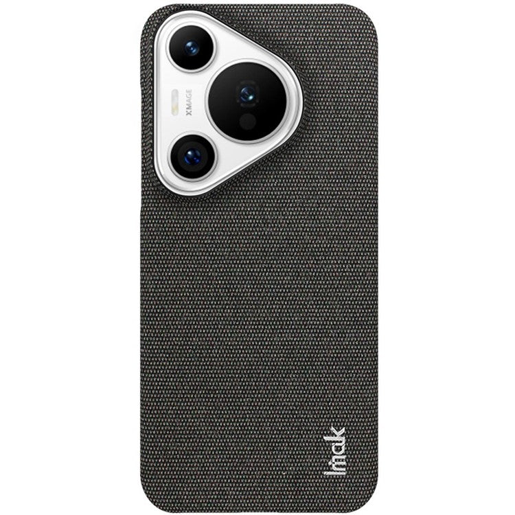 IMAK Ruiyi Series for Huawei Pura 70 Case Fabric Surface Leather Coated Hard PC Back Cover - Black