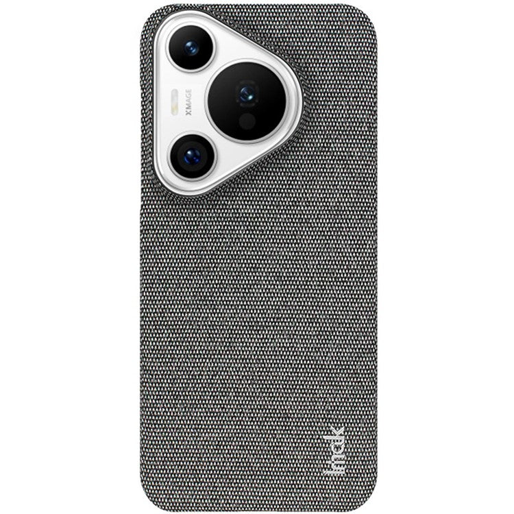 IMAK Ruiyi Series for Huawei Pura 70 Case Fabric Surface Leather Coated Hard PC Back Cover - Dark Grey