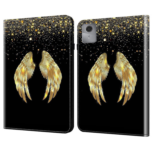 For Lenovo Tab M11 / Xiaoxin Pad 11 2024 Case Leather Tablet Cover with Card Holder -  Gold Wings