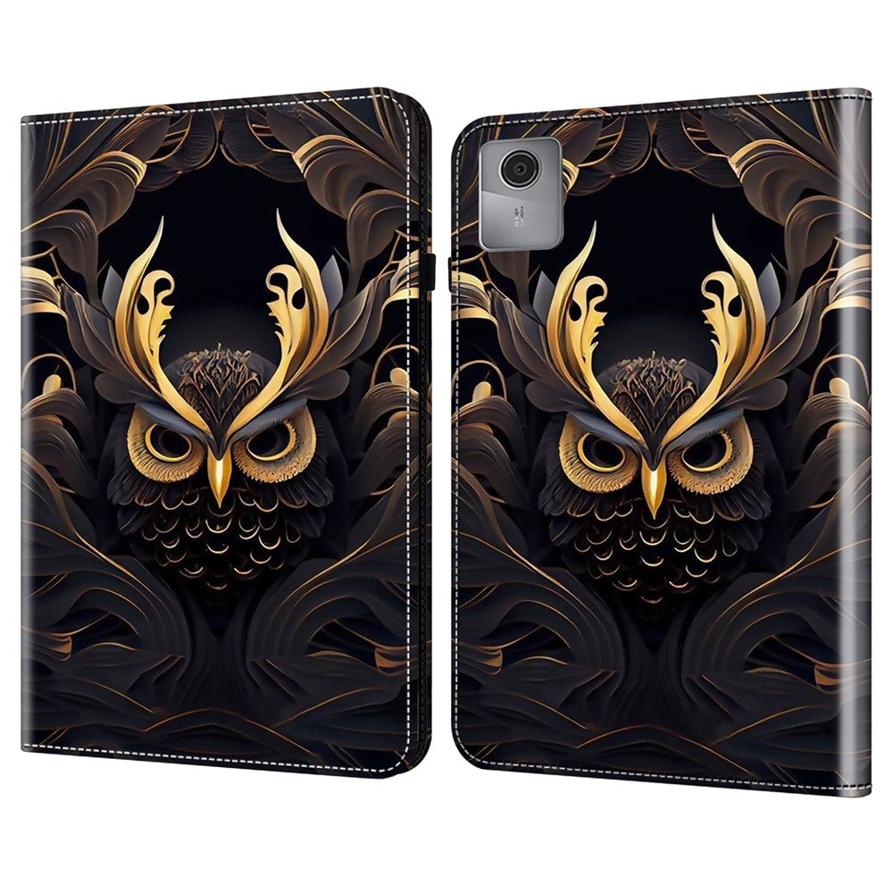 For Lenovo Tab M11 / Xiaoxin Pad 11 2024 Case Leather Tablet Cover with Card Holder -  Owl