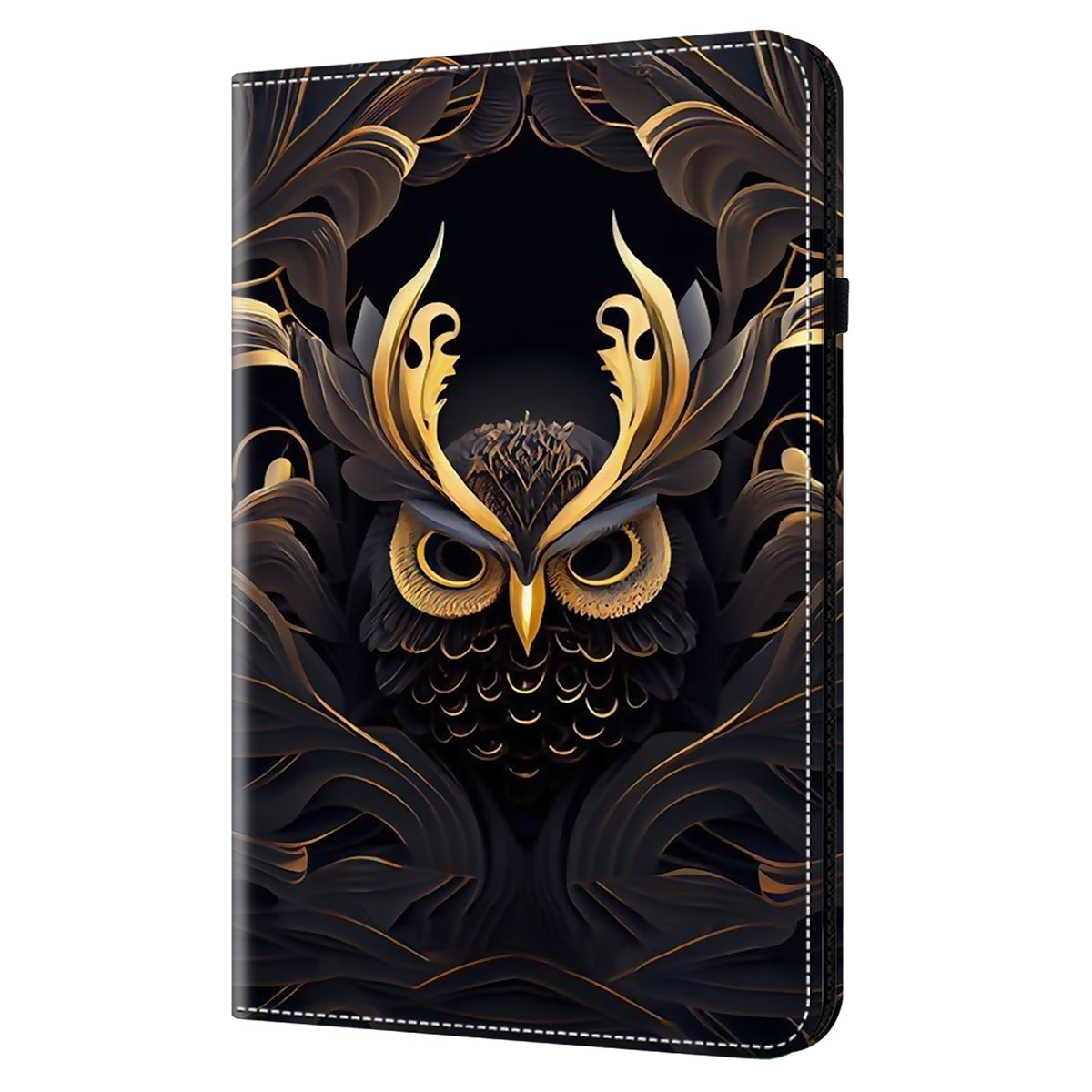 For Samsung Galaxy Tab S10 / S9 / Tab S9 FE Case Folio Stand PU Leather Pattern Tablet Cover - Owl