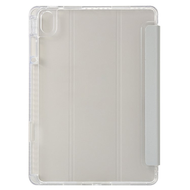 For Huawei MatePad 11.5 S Case Tri-fold Stand PU Leather+TPU+Clear Acrylic Tablet Cover -  Grey