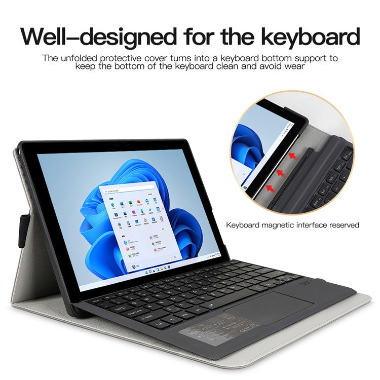 For Microsoft Surface Pro 10 / 9 Case Stand Leather Protective Sleeve with Pen Holder - Grey