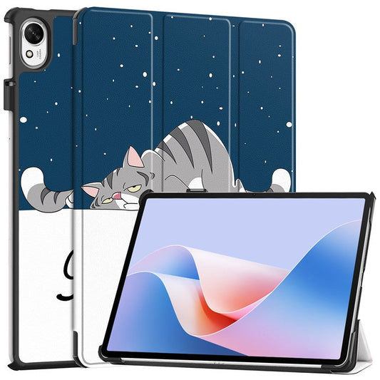 For Huawei MatePad 11.5 S Case Tri-Fold Stand Pattern Print Leather Tablet Cover with Auto Wake / Sleep - Cat