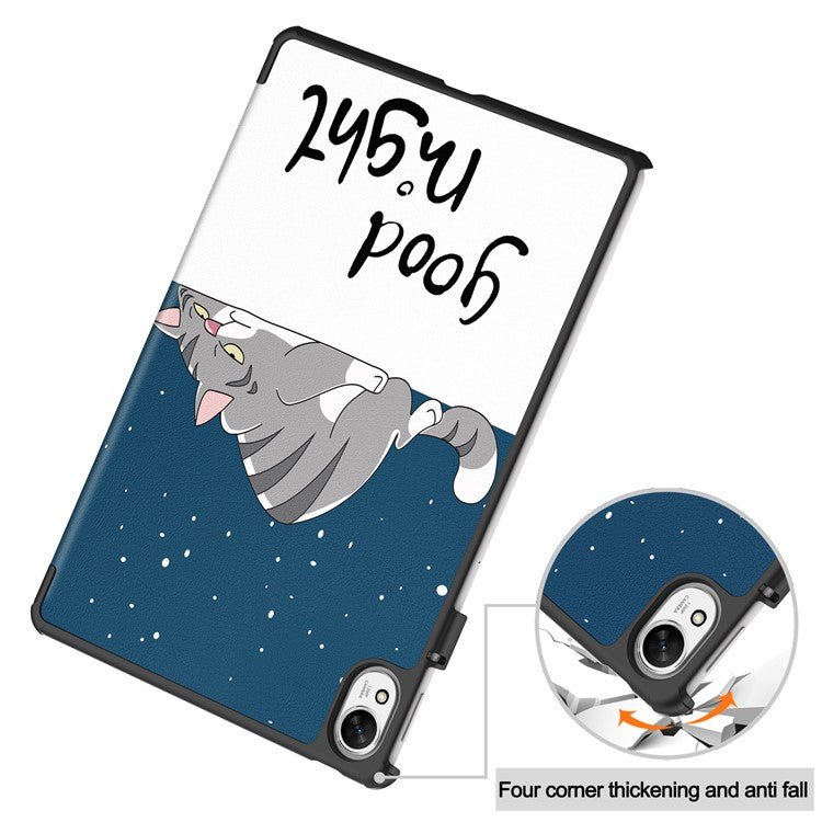 For Huawei MatePad 11.5 S Case Tri-Fold Stand Pattern Print Leather Tablet Cover with Auto Wake / Sleep - Cat