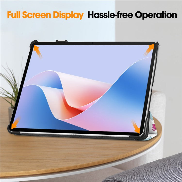 For Huawei MatePad 11.5 S Case Tri-Fold Stand Pattern Print Leather Tablet Cover with Auto Wake / Sleep - Horse