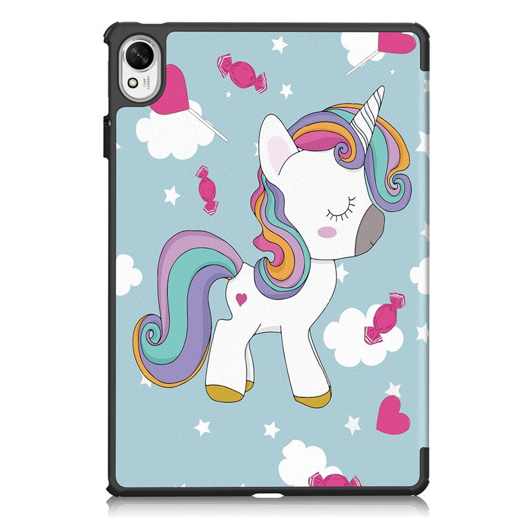 For Huawei MatePad 11.5 S Case Tri-Fold Stand Pattern Print Leather Tablet Cover with Auto Wake / Sleep - Horse