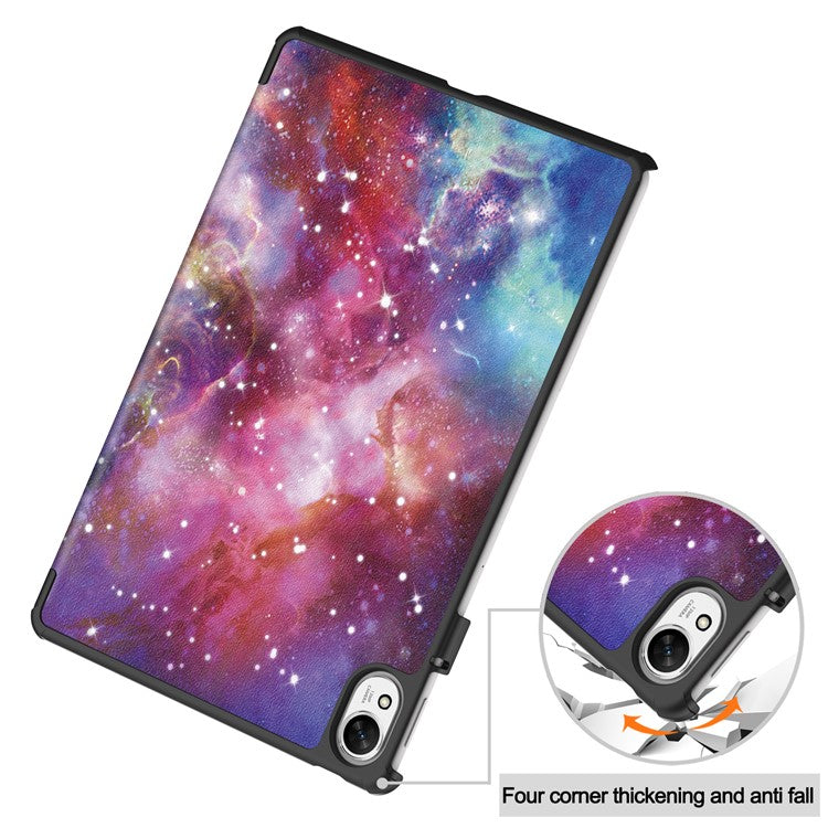 For Huawei MatePad 11.5 S Case Tri-Fold Stand Pattern Print Leather Tablet Cover with Auto Wake / Sleep - Galaxy