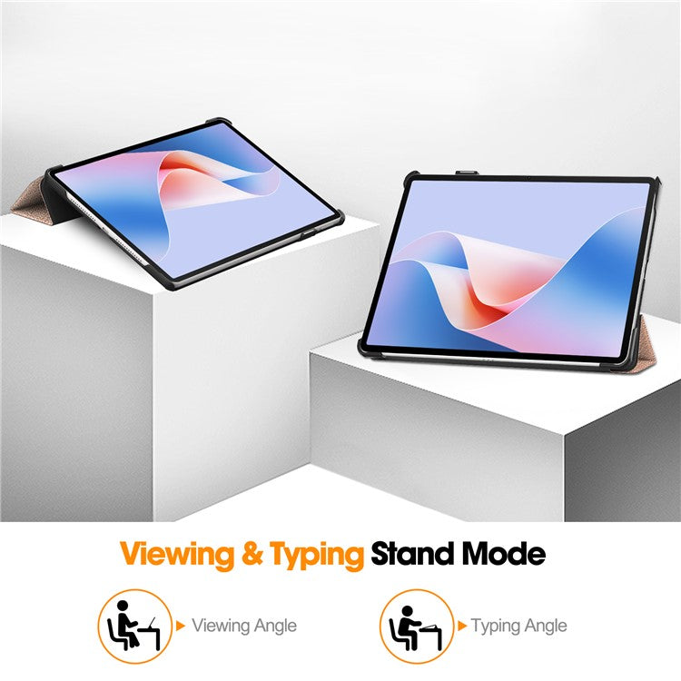 For Huawei MatePad 11.5 S Case Auto Wake / Sleep Tri-Fold Stand Leather Tablet Cover - Rose Gold