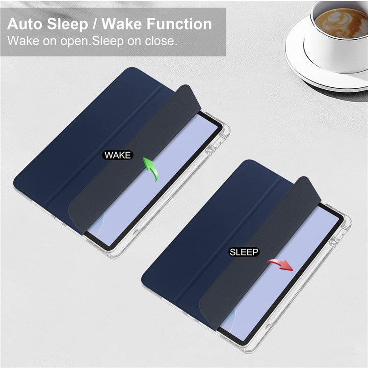 For Huawei MatePad 11.5 S Case Clear Acrylic Leather Tablet Cover Support Auto Sleep / Wake - Dark Blue