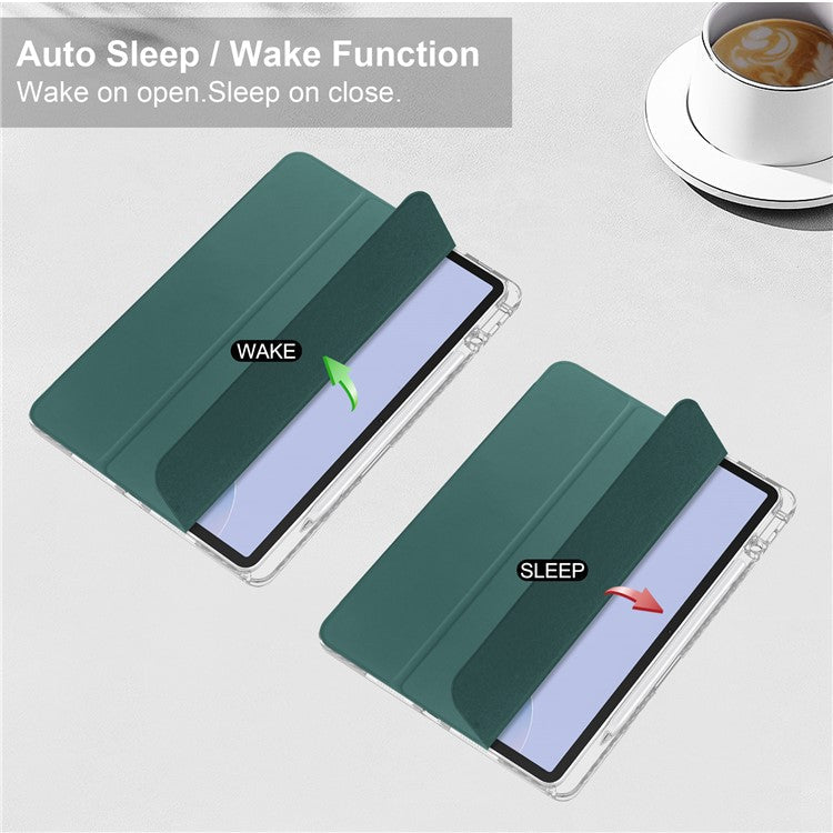 For Huawei MatePad 11.5 S Case Clear Acrylic Leather Tablet Cover Support Auto Sleep / Wake - Green