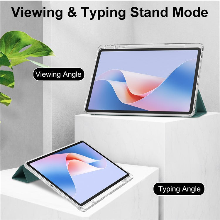 For Huawei MatePad 11.5 S Case Clear Acrylic Leather Tablet Cover Support Auto Sleep / Wake - Green