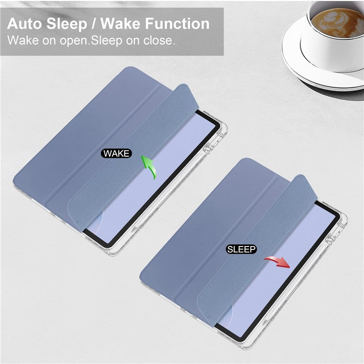 For Huawei MatePad 11.5 S Case Clear Acrylic Leather Tablet Cover Support Auto Sleep / Wake - Purple