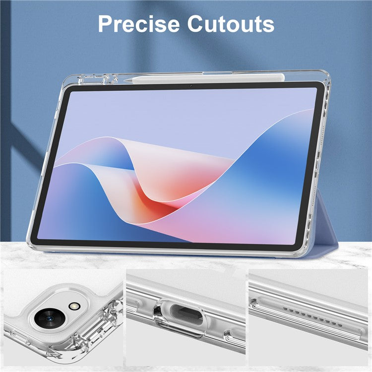 For Huawei MatePad 11.5 S Case Clear Acrylic Leather Tablet Cover Support Auto Sleep / Wake - Purple