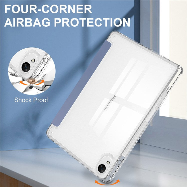 For Huawei MatePad 11.5 S Case Clear Acrylic Leather Tablet Cover Support Auto Sleep / Wake - Purple