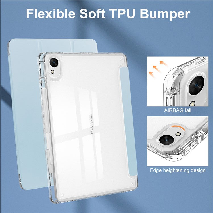 For Huawei MatePad 11.5 S Case Clear Acrylic Leather Tablet Cover Support Auto Sleep / Wake - Baby Blue