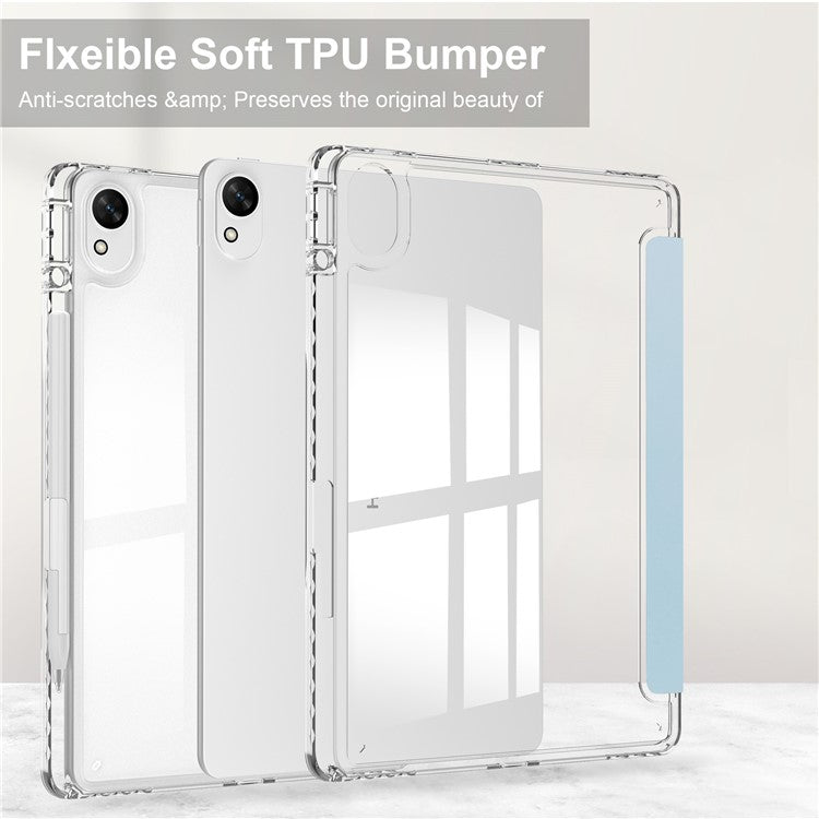 For Huawei MatePad 11.5 S Case Clear Acrylic Leather Tablet Cover Support Auto Sleep / Wake - Baby Blue