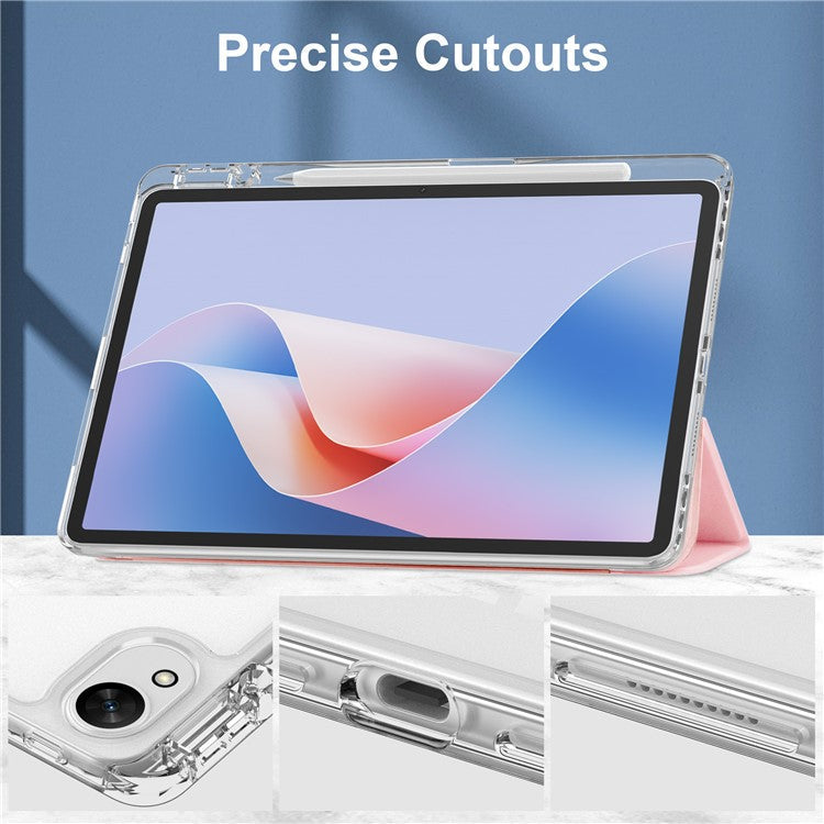 For Huawei MatePad 11.5 S Case Clear Acrylic Leather Tablet Cover Support Auto Sleep / Wake - Pink