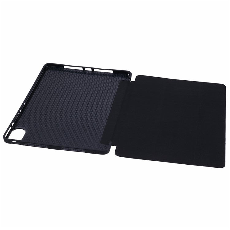 For Huawei MatePad 11.5 S Case Tri-fold Stand  Leather Tablet Cover Honeycomb Texture - Black