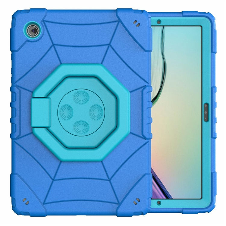 For Samsung Galaxy Tab A8 10.5 (2021) / (2022) Case Kickstand Spider Style PC+TPU Rugged Protective Cover - Blue+Blue