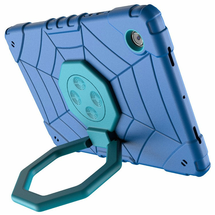 For Samsung Galaxy Tab A8 10.5 (2021) / (2022) Case Kickstand Spider Style PC+TPU Rugged Protective Cover - Blue+Blue