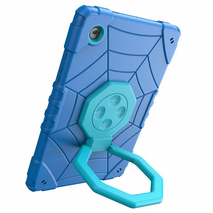 For Samsung Galaxy Tab A8 10.5 (2021) / (2022) Case Kickstand Spider Style PC+TPU Rugged Protective Cover - Blue+Blue
