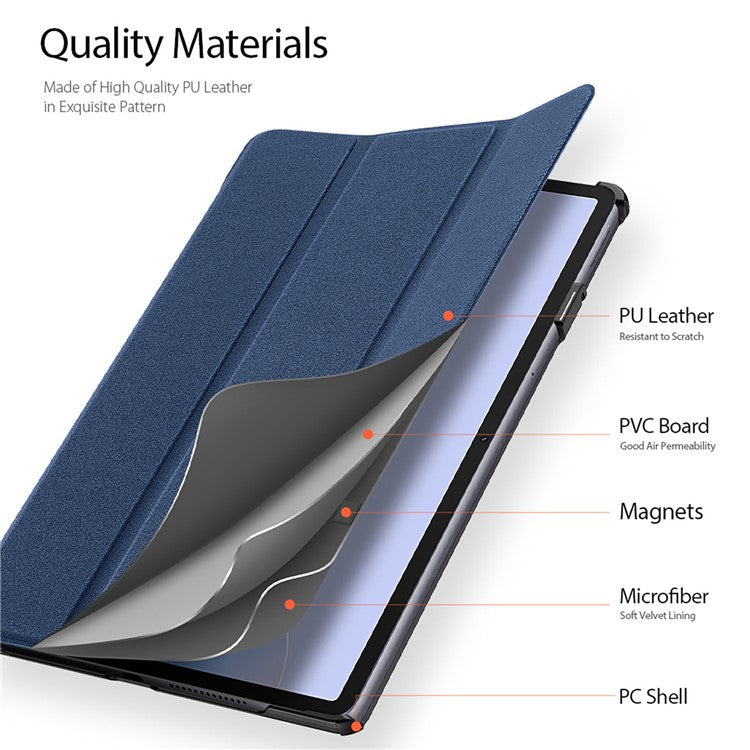 DUX DUCIS Domo Series for Huawei MatePad 11.5 S Tablet Case Tri-Fold Stand Leather Shell - Blue