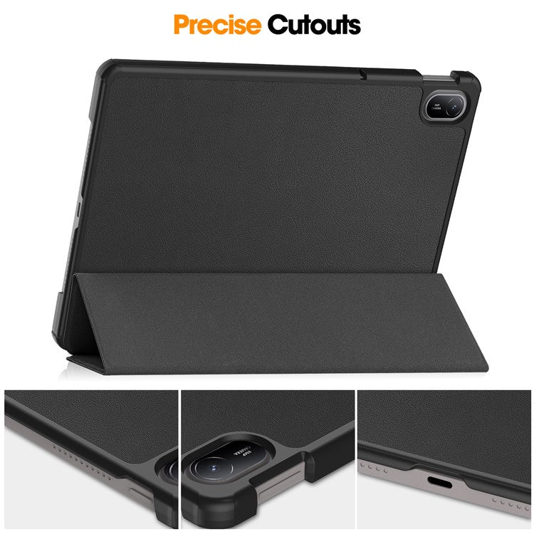For Huawei MatePad SE 11 Stand Case Shockproof Leather Tablet Cover - Black