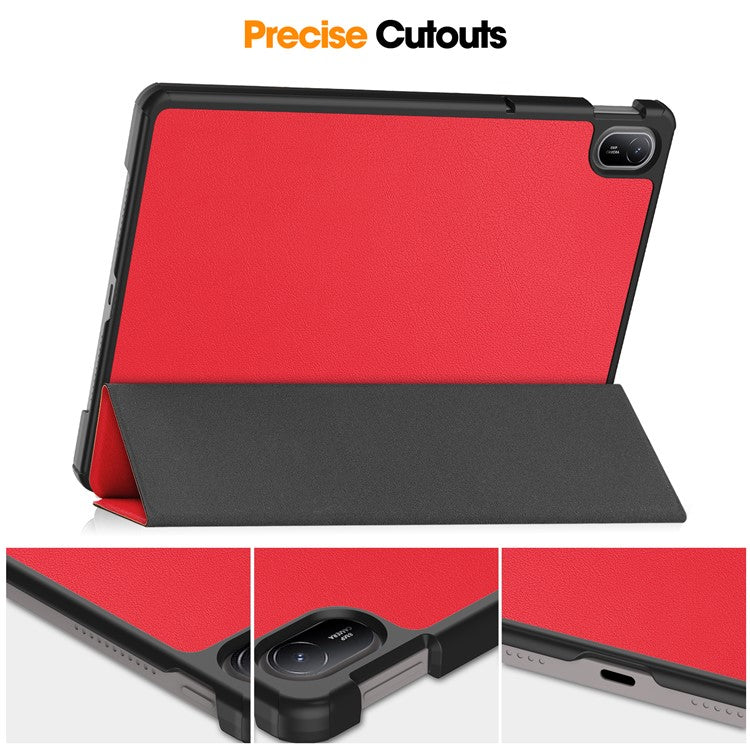 For Huawei MatePad SE 11 Stand Case Shockproof Leather Tablet Cover - Red