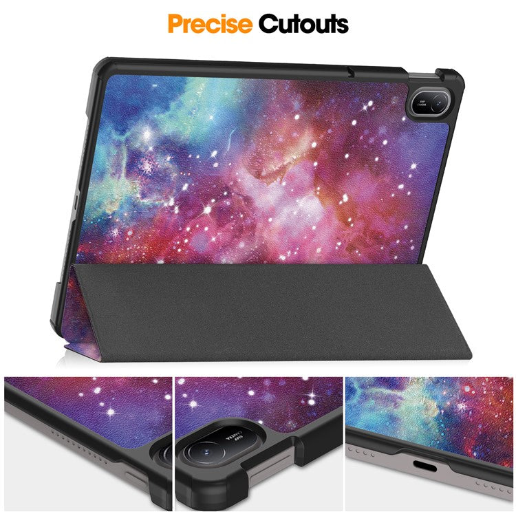 For Huawei MatePad SE 11 Stand Case Pattern Print Leather Tablet Cover - Galaxy
