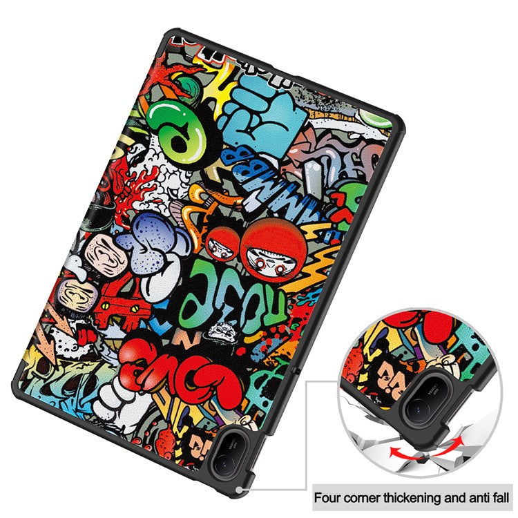 For Huawei MatePad SE 11 Stand Case Pattern Print Leather Tablet Cover - Graffiti
