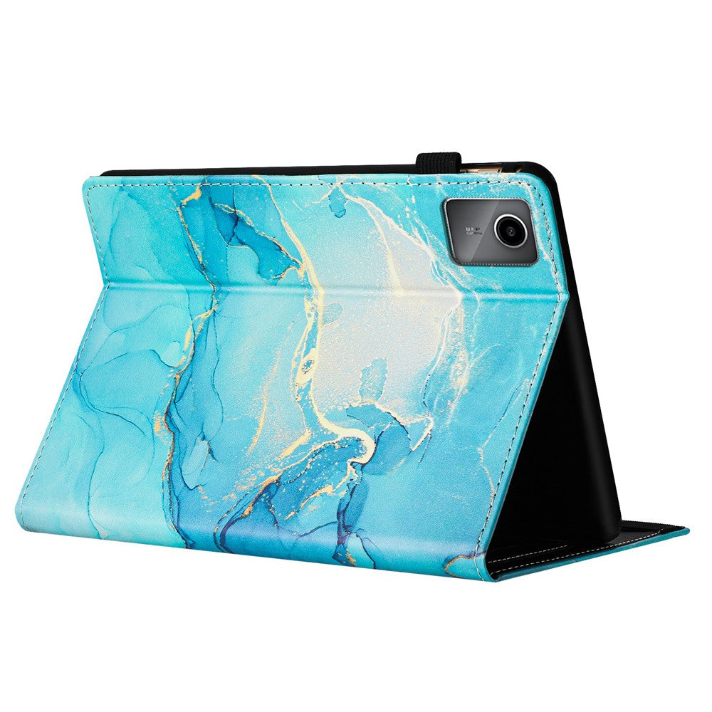 For Lenovo Tab M11 / Xiaoxin Pad 11 2024 Case Marble Leather Protective Tablet Cover Auto Wake Sleep - Green