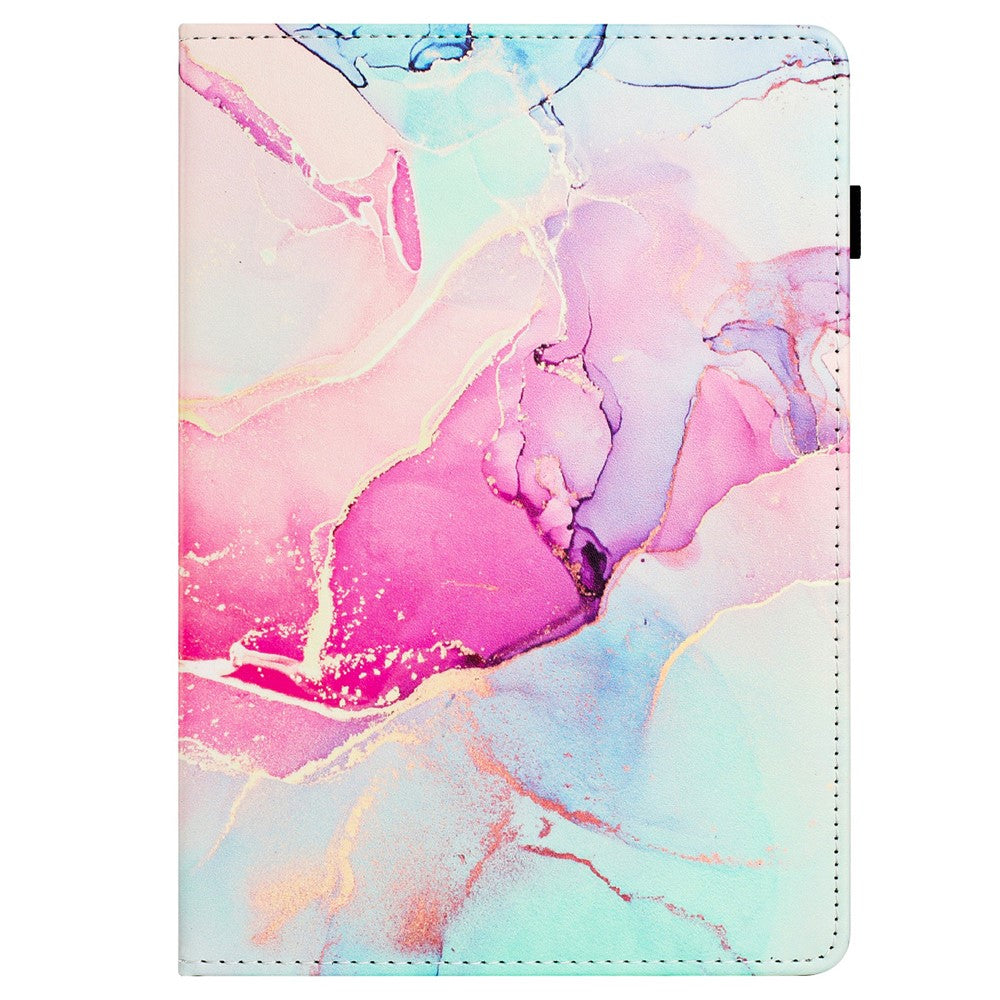 For Lenovo Tab M11 / Xiaoxin Pad 11 2024 Case Marble Leather Protective Tablet Cover Auto Wake Sleep - Pink