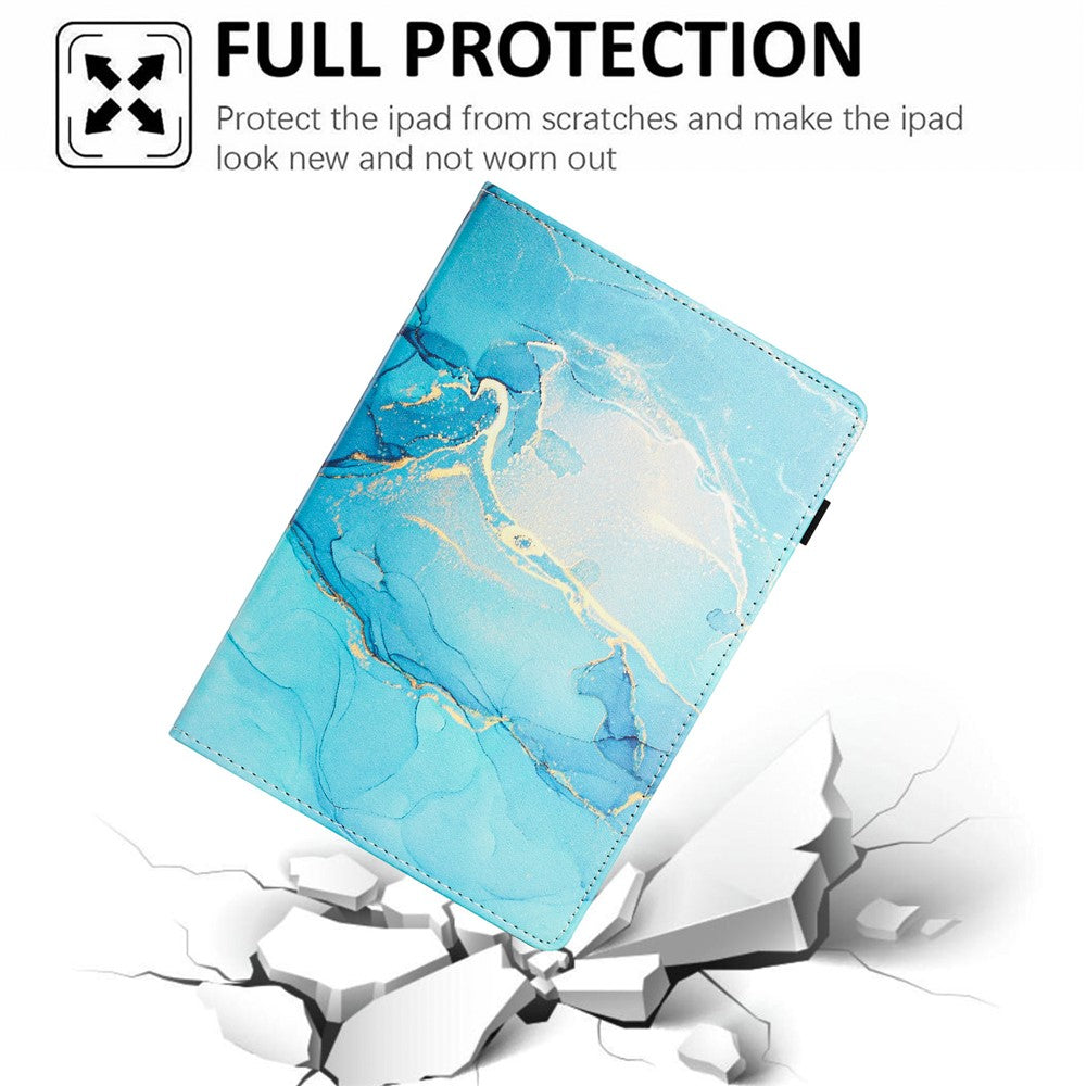 For Lenovo Tab M10 (Gen 3) Case Multi-Angle Viewing Smart PU Leather Marble Cover - Green