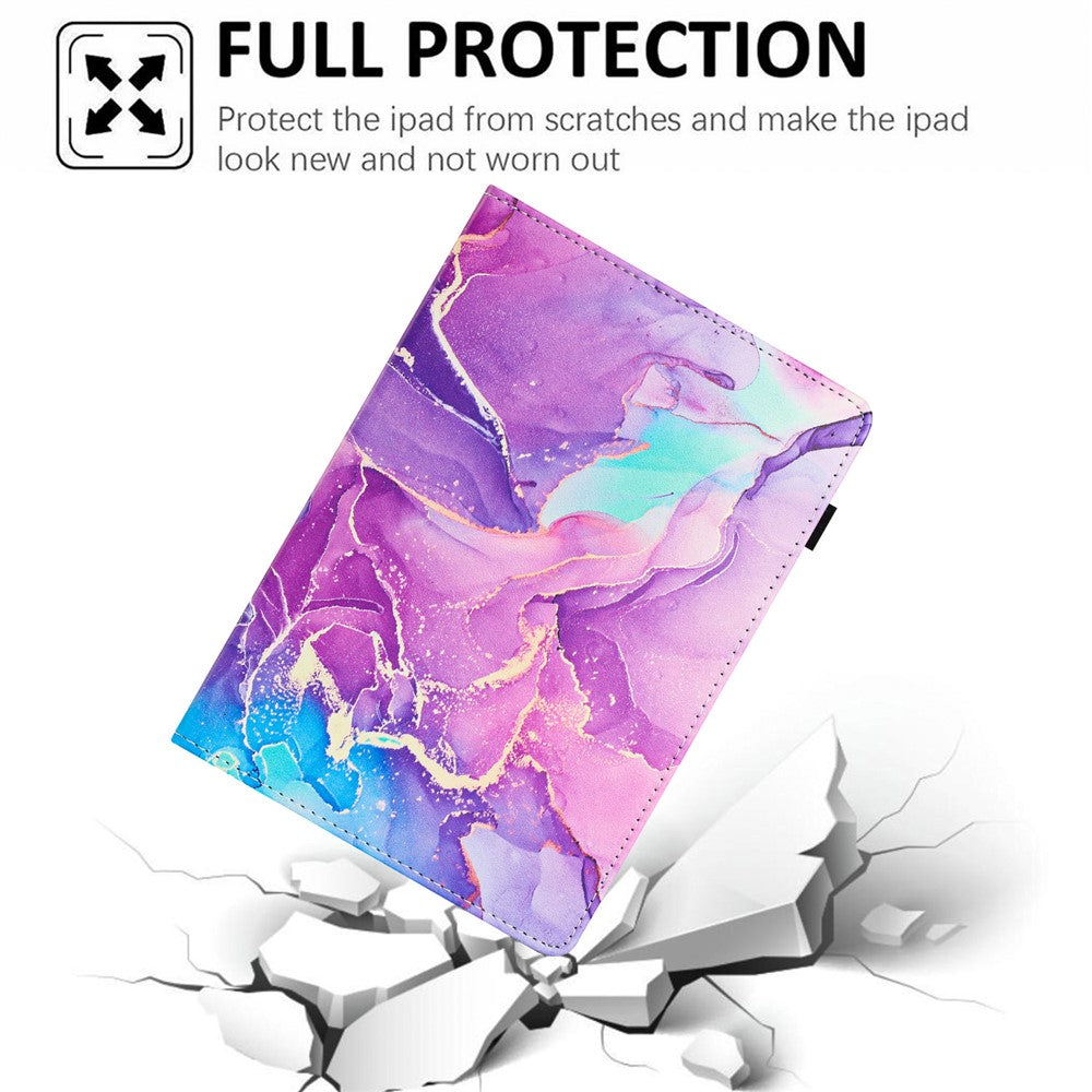 For Lenovo Tab M10 (Gen 3) Case Multi-Angle Viewing Smart PU Leather Marble Cover - Purple
