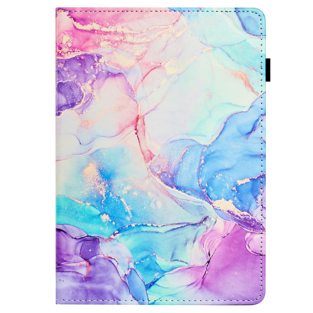 For Lenovo Tab M10 (Gen 3) Case Multi-Angle Viewing Smart PU Leather Marble Cover - Purple  /  Blue