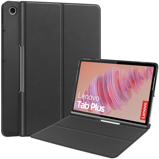 For Lenovo Tab Plus Stand Case Shockproof Leather Tablet Cover - Black