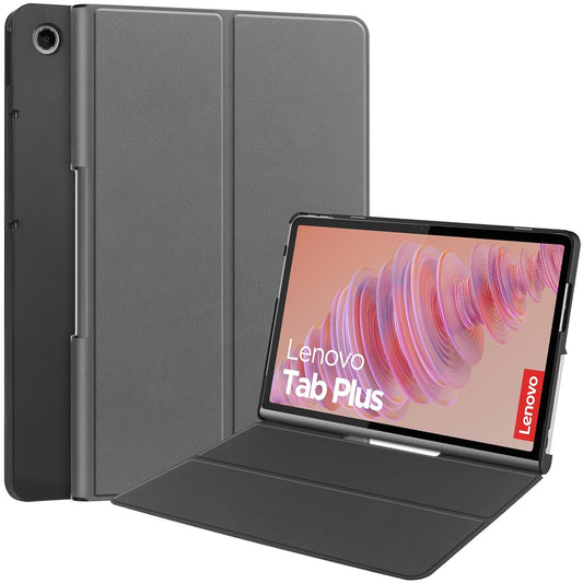 For Lenovo Tab Plus Stand Case Shockproof Leather Tablet Cover - Grey