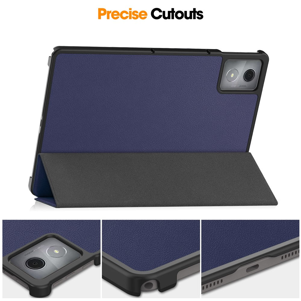 For Lenovo Tab K11 Plus Shockproof Case Leather Stand Tablet Cover - Dark Blue