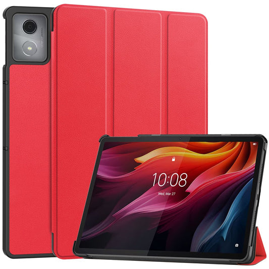 For Lenovo Tab K11 Plus Shockproof Case Leather Stand Tablet Cover - Red
