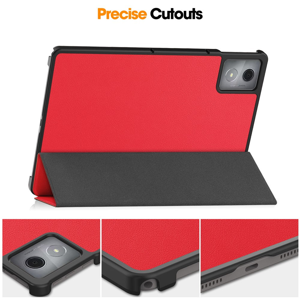 For Lenovo Tab K11 Plus Shockproof Case Leather Stand Tablet Cover - Red