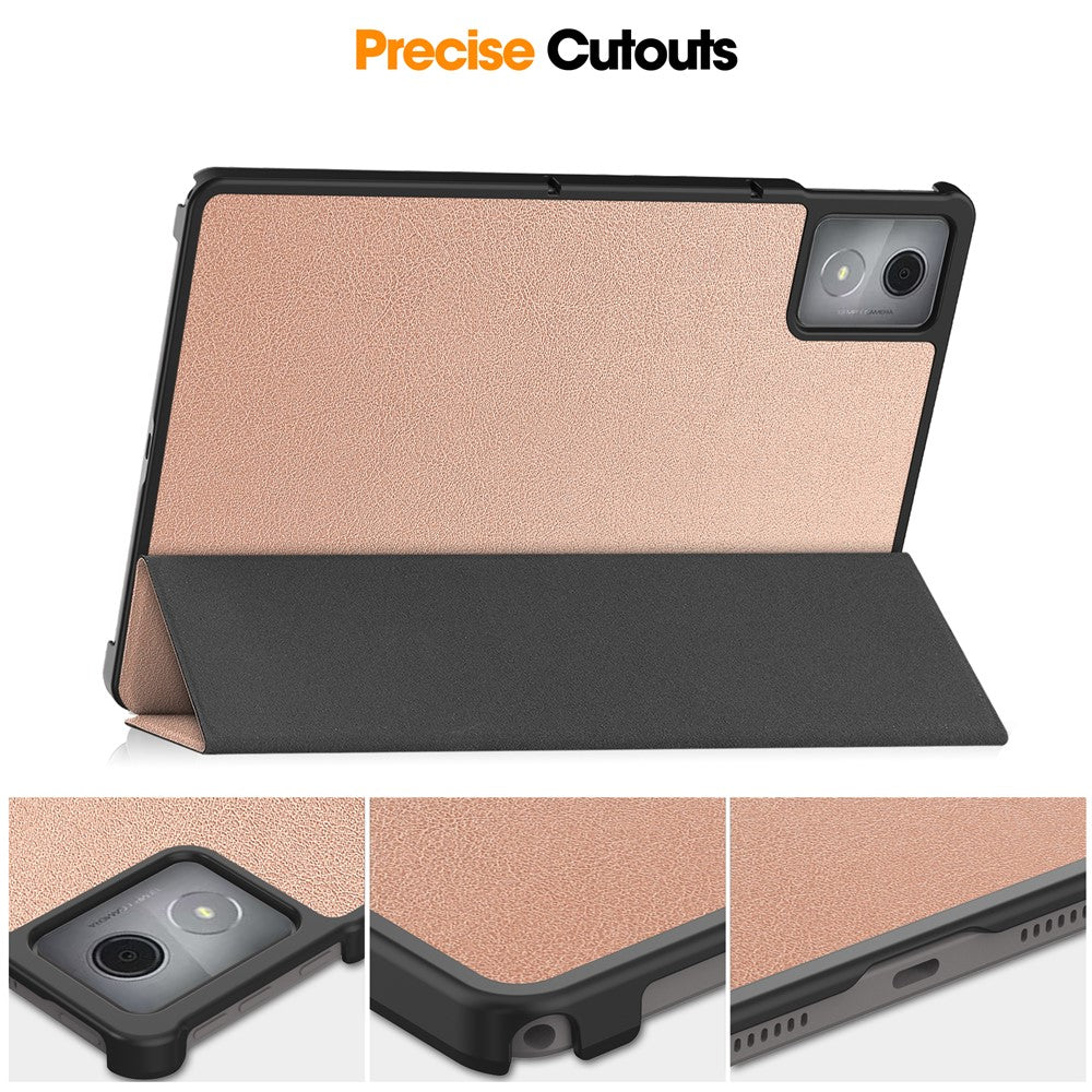 For Lenovo Tab K11 Plus Shockproof Case Leather Stand Tablet Cover - Rose Gold