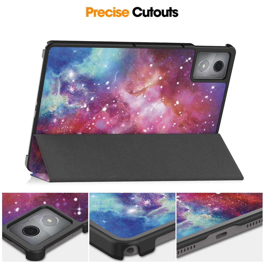 For Lenovo Tab K11 Plus Case Pattern Print Leather Tablet Cover with Stand - Galaxy