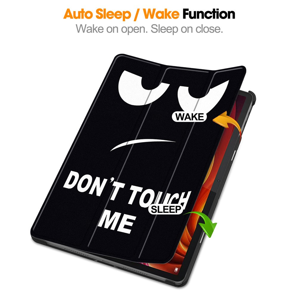 For Lenovo Tab K11 Plus Case Pattern Print Leather Tablet Cover with Stand - Don't Touch Me