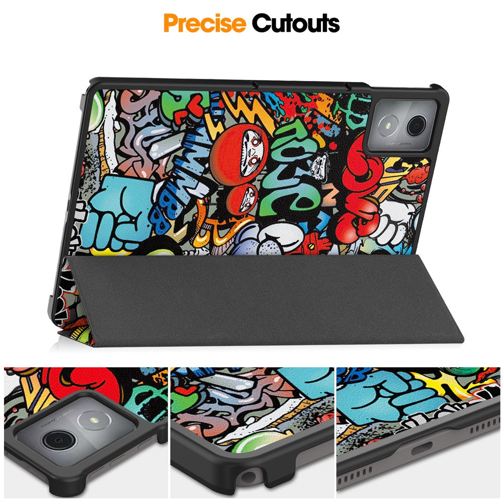 For Lenovo Tab K11 Plus Case Pattern Print Leather Tablet Cover with Stand - Graffiti