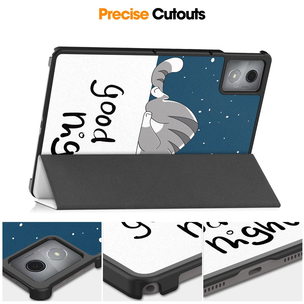 For Lenovo Tab K11 Plus Case Pattern Print Leather Tablet Cover with Stand - Cat