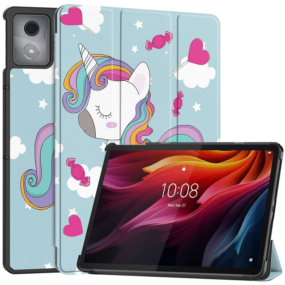 For Lenovo Tab K11 Plus Case Pattern Print Leather Tablet Cover with Stand - Horse