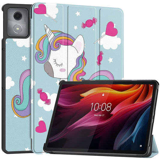 For Lenovo Tab K11 Plus Case Pattern Print Leather Tablet Cover with Stand - Horse